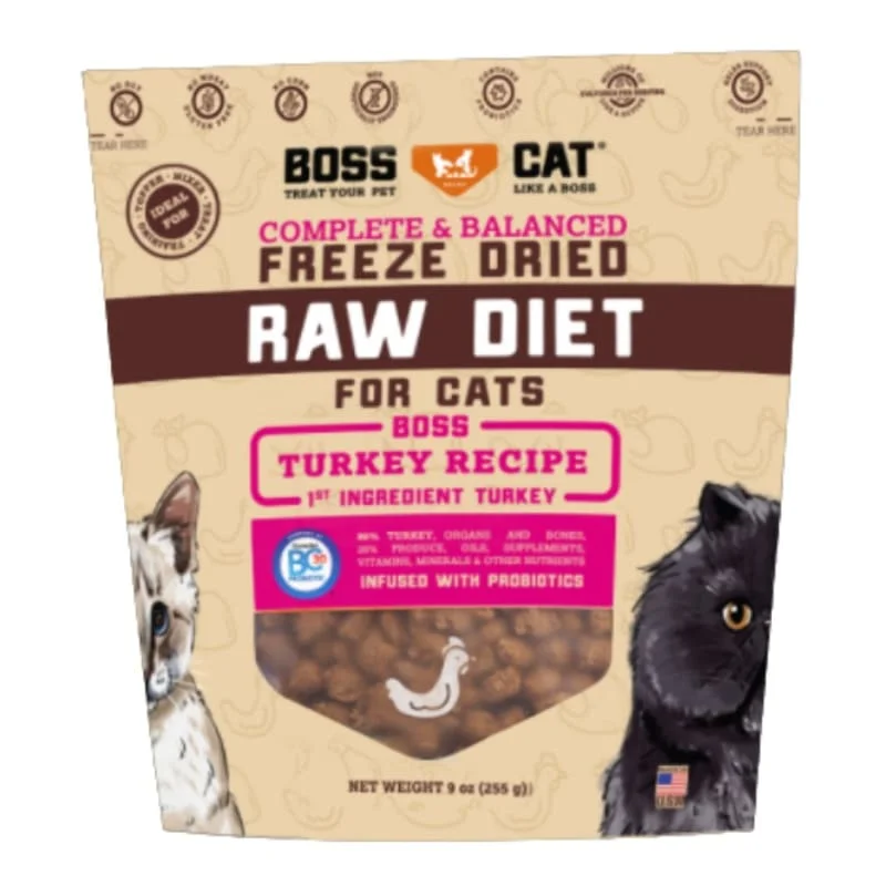 Boss Cat Turkey Recipe Freeze-dried Raw Cat Food 9oz