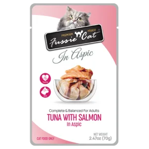 Fussie Cat Premium Tuna with Salmon Formula in Aspic Wet Cat, 2.47-oz Pouch